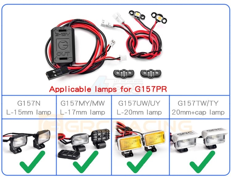 GRC 1W Pro Square Spotlight LED 2S-3S | RC Mester, din radiostyrte ...