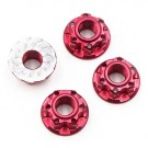 Yeah Racing 4mm Aluminium Wheel Flange Lock Nut 4pcs For RC Car Red thumbnail