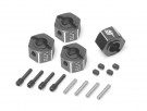 Boom Racing ProBuild™ VT8 Aluminum 12mm Hex (for 6mm Shaft) 8mm Wide w/ Pin Screws and Set Screws with Pins (4) Black thumbnail