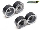Boom Racing 1.9in 16-Hole 5-Lug Classic Steelie Reversible Beadlock Wheel w/ XT504 Hub Front (2) Gun Metal thumbnail