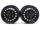 Boom Racing 1.55in 16-Hole Classic Steelie Reversible Beadlock Wheels (Front) w/ XT504 Hubs Black (2) thumbnail