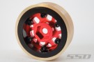 SSD 1.0in Aluminum / Brass Boxer Wheels (Red) (2) thumbnail