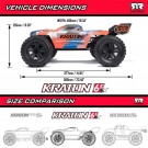 Arrma 1/8 KRATON 4X4 6S BLX BRUSHLESS V6 SPEED TRUCK RTR (Blue/Red)  thumbnail