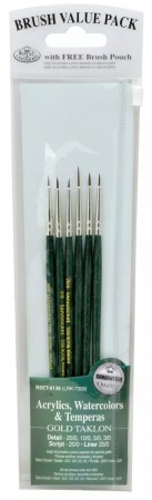 Gold Taclon Detail: sett med pensler til miniatyrmaling (6)