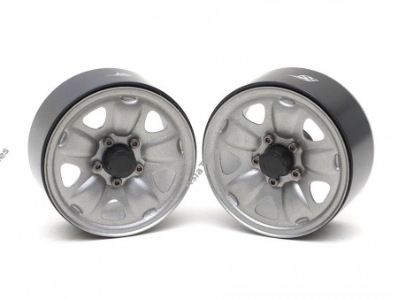 Boom Racing 1.9in S100 Steelie Reversible Beadlock Wheels w/ XT504 Hub (2) Gun Metal