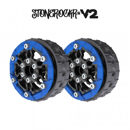 ProCrawler Stonerockr™ V2 Pro F6 By Pierre Silva 1.9in LCG Offset Wheel Set /w Grind™ Blue Front Ring (2pcs) No hex hub