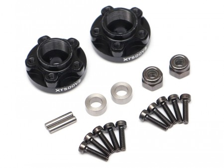 Boom Racing ProBuild™ XT500 V2 5-Lug Aluminum Wheel Pin Hub Adapters 0MM Offset Version 2 (2) Black