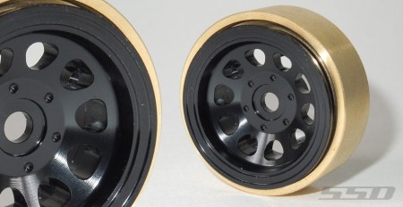 SSD 1.0in Aluminum / Brass D Hole Beadlock Wheels (Black) (2)