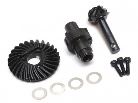 Boom Racing Heavy Duty Keyed Bevel Helical Overdrive Gear 27/8T + Differential Locker Set for AR44/AR45 Axles