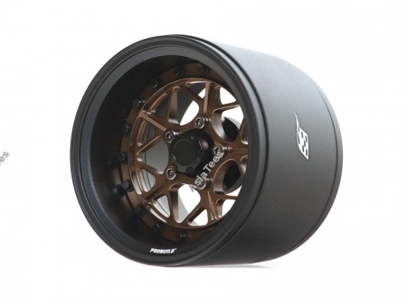 Boom Racing ProBuild™ 1.9in Extra Wide LGB Adjustable Offset Aluminum Beadlock Wheels (2) Matte Black/Bronze