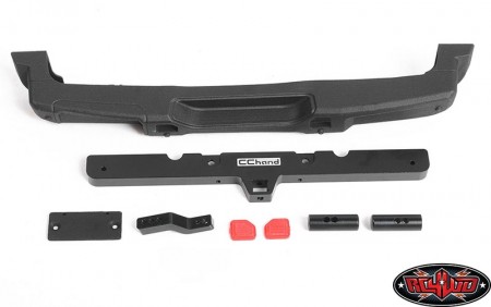 CChand OEM Rear Bumper w/ Tow Hook + License Plate Holder for Axial 1/10 SCX10 III Jeep JLU Wrangler