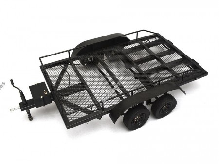 Team Raffee Co. 1/10 Scale Aluminum Dual Axle Trailer For Scale Trucks and Crawlers W/ Leaf Spring