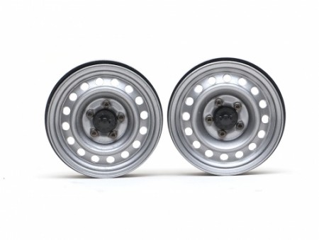 Boom Racing 1.9in 16-Hole 5-Lug Classic Steelie Reversible Beadlock Wheel w/ XT504 Hub Rear (2) Gun Metal