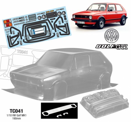 Team C 1/10 VW Golf MK1 (190MM) w/ Sticker