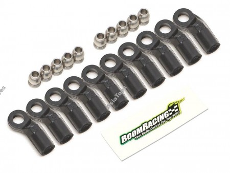 Boom Racing KUDU™ Heavy Duty Rust-Resistant M4 Nylon Rod Ends 19.5mm Sideways) w/ SST Pivot Ball (5.8x3x7.4mm) (10)