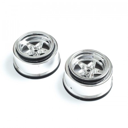 Losi Rear Wheel, Chrome (2): 22S Drag