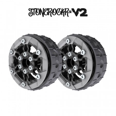ProCrawler Stonerockr™ V2 Pro F6 By Pierre Silva 1.9in LCG Offset Wheel Set /w Silver Front Ring (2pcs) No Hex hub