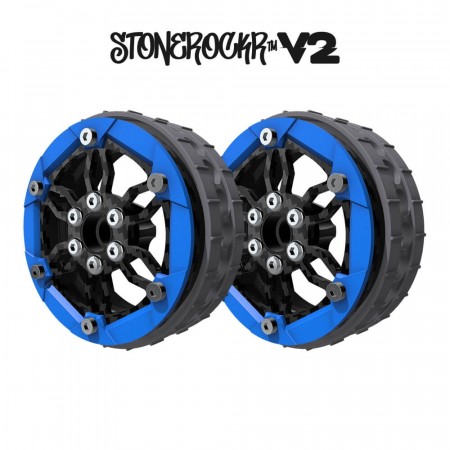 ProCrawler Stonerockr™ V2 Pro F6 By Pierre Silva 2.2in LCG Offset Wheel Set /w Grind™ Blue Front Ring (2pcs) No hex hub