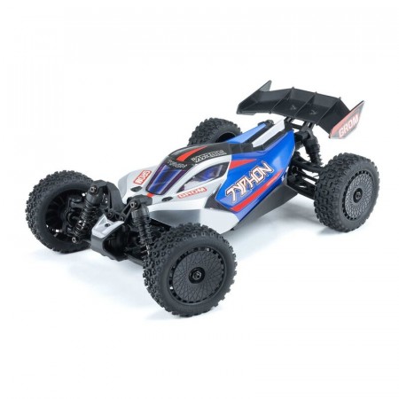 Arrma 1/14 TYPHON GROM 4X4 RTR Brushed Buggy (Battery and Charger Included), Blue/Silver