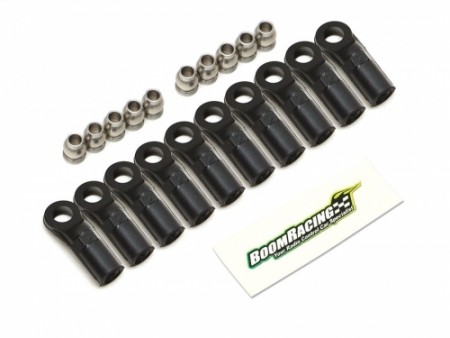 Boom Racing KUDU™ Heavy Duty Rust-Resistant M4 Nylon Rod Ends 20.00mm (Upwards) w/ SST Pivot Ball (5.8x3x7.4mm) (10)