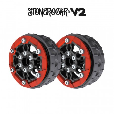 ProCrawler Stonerockr™ V2 Pro F6 By Pierre Silva 1.9in LCG Offset Wheel Set /w Yuuki™ Red Front Ring (2pcs) No hex hub
