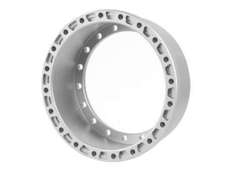 Boom Racing ProBuild™ 1.9in Alum 15mm Notched Wheel Barrel (1) Flat Silver