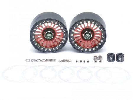 Boom Racing Venomous KRAIT™ 2.2 Aluminum Beadlock Wheels With 8mm Wideners (2) Red