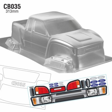 Team C 1/10 Clear Lexan Tucked-In Body WB 313mm Cliffhanger
