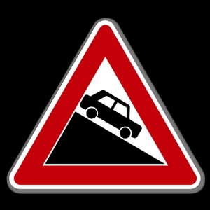 1:10 veiskilt: Bratt Bakke - Fall