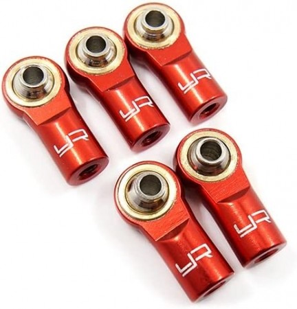 Yeah Racing Aluminum M3 Rod Ends (5pcs) Red