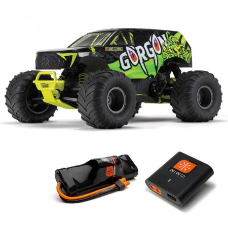 Arrma 1/10 GORGON 4X2 MEGA 550 Brushed Monster Truck RTR with Battery and Charger, Yellow