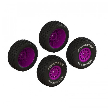 Arrma dBoots 'FORTRESS' Glued Tire Set, Purple (2 Pairs)