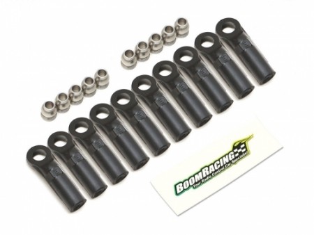 Boom Racing KUDU™ Heavy Duty Rust-Resistant M4 Nylon Rod Ends 23.7mm (Upwards) w/ SST Pivot Ball (5.8x3x7.4mm) (10)