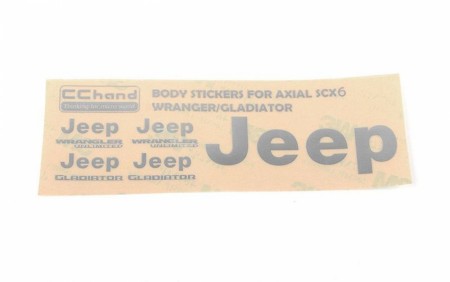 CCHand Metal Logo Decal Sheet for Axial 1/6 SCX6 Jeep Wrangler (Silver)