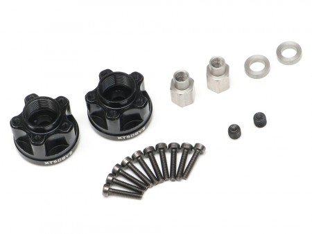 Boom Racing ProBuild™ XT508 V2 5-Lug Aluminum 12mm Wheel Hub Adapters 8MM Offset Version 2 (2) Black