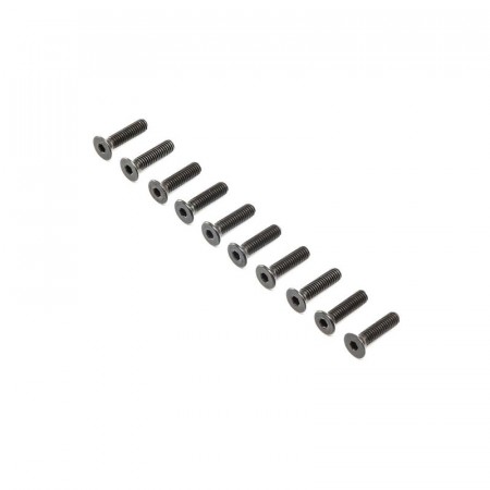 Losi Flat Head Screws, Steel, Black Oxide, M4 x 16mm (10)