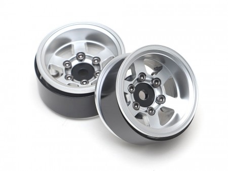 Boom Racing TE37XD KRAIT™ 1.55 Deep Dish Aluminum Beadlock Wheels w/ XT601 Hubs (2) Silver