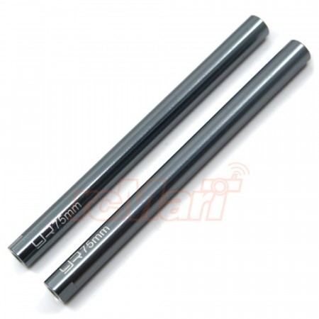 Yeah Racing Threaded Aluminum M3 Link Pipe 6x75mm 2pcs GunMetal