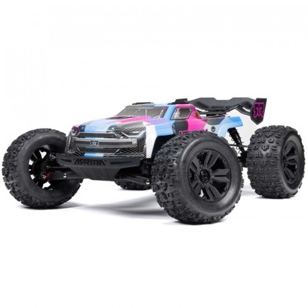 Arrma 1/8 KRATON 6S V6 4X4 BLX Brushless Speed Monster Truck RTR, Blue/Pink