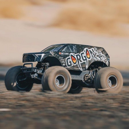Arrma 1/10 GORGON 2WD RTA Kit Brushed Monster Truck (Battery and Charger Included), Gun Metal
