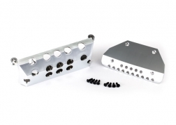 Traxxas Skid plates, Mercedes-Benz® G 63®, front and rear (satin-plated finish)/ 3x10 CCS (4)/ 3x10 BCS (4)