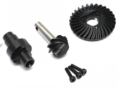 Boom Racing 30/8T Reverse HD Steel Triangular Keyed Bevel Helical Cut Diff Gear w/ Spool Set for BRX70 / BRX90 Axle