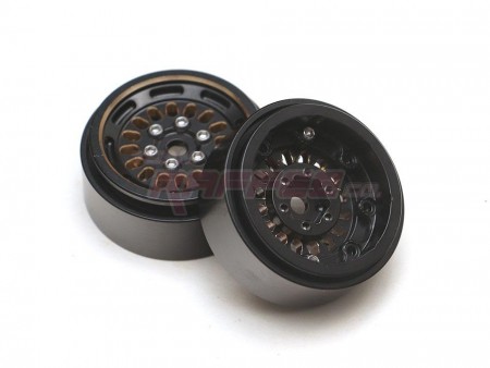 Team Raffee Co. Brass Wheels w/ Brass Hubs for 1/24 RC Crawler (4) for Axial SCX24