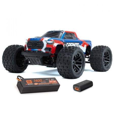 Arrma 1/18 GRANITE GROM 4X4 RTR Brushed Monster Truck (Battery and Charger Included), Blue