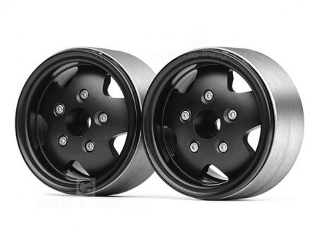 GRC 1.9 Metal Beadlock Wheel for TRX4 Defender and TRC Rover SUV First Gen Black (2)