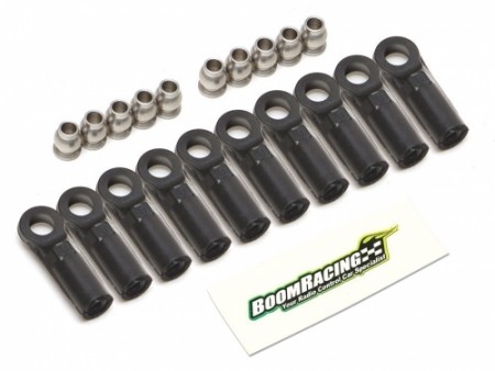 Boom Racing KUDU™ Heavy Duty Rust-Resistant M3 Nylon Rod Ends 21.8mm (Straight) w/ SST Pivot Ball (5.8x3x7.4mm) (10) 