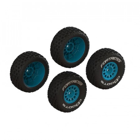 Arrma dBoots 'FORTRESS' Glued Tire Set, Blue (2 Pairs)