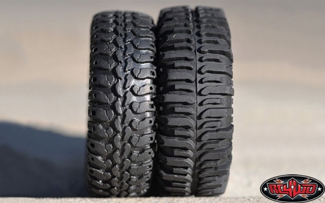 Photo to show size comparison between stock Trekker tire.