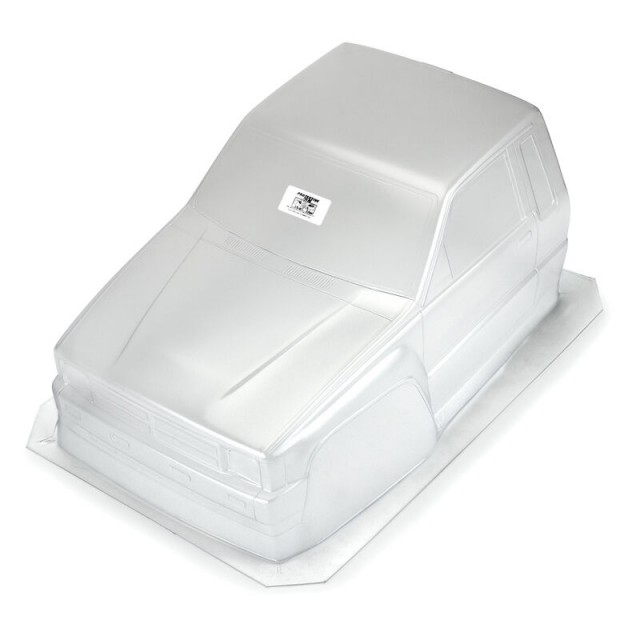 This is sold as a clear and unpainted body. Image of the painted body is only to display details. No vehicle chassis or cage is included with this product.