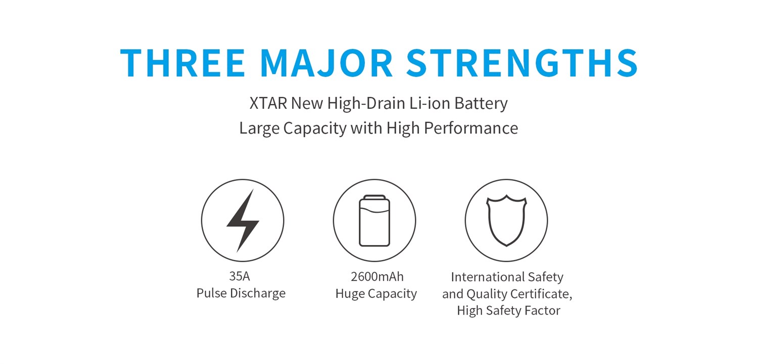 XTAR 18650 2600mAh 30A Li-Ion